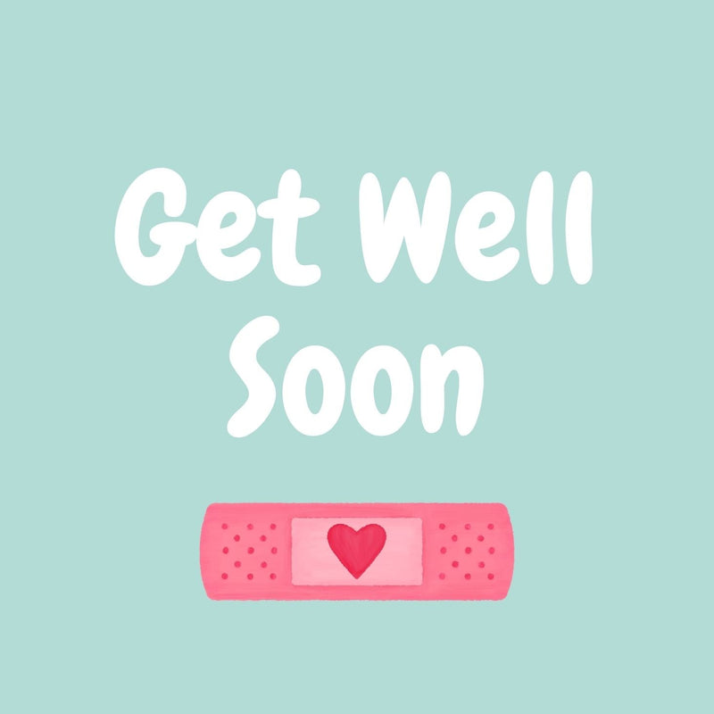 Get Well Soon Green Gift Postcard 12cm Square