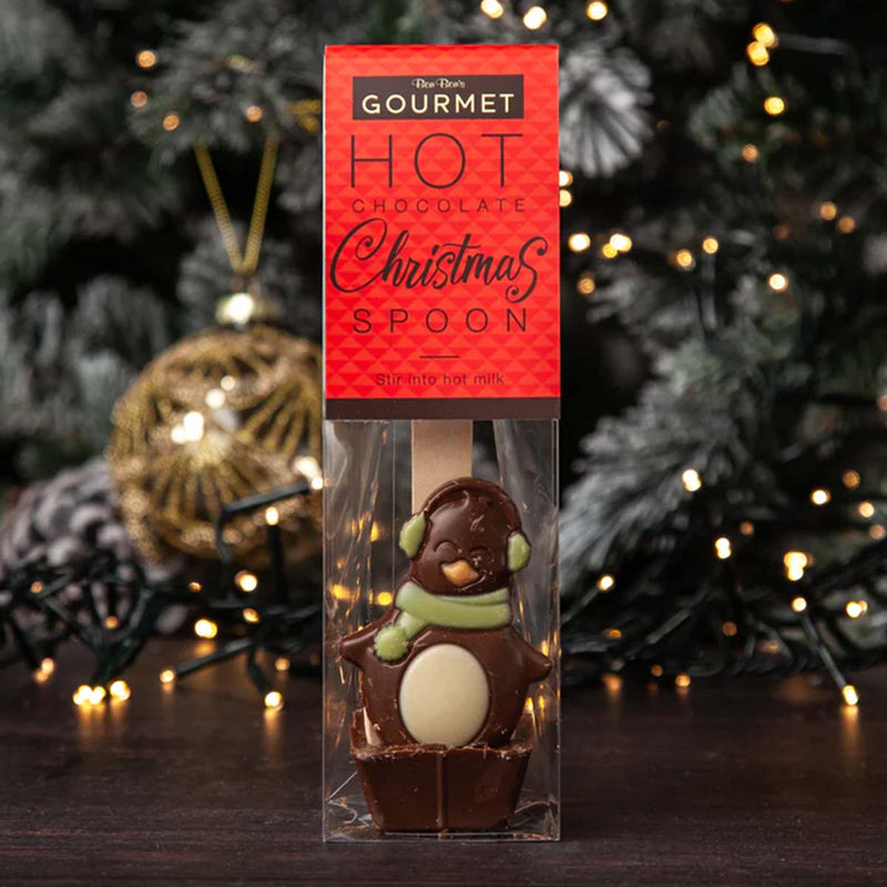 Milk Chocolate Penguin Hot Chocolate Spoon Green