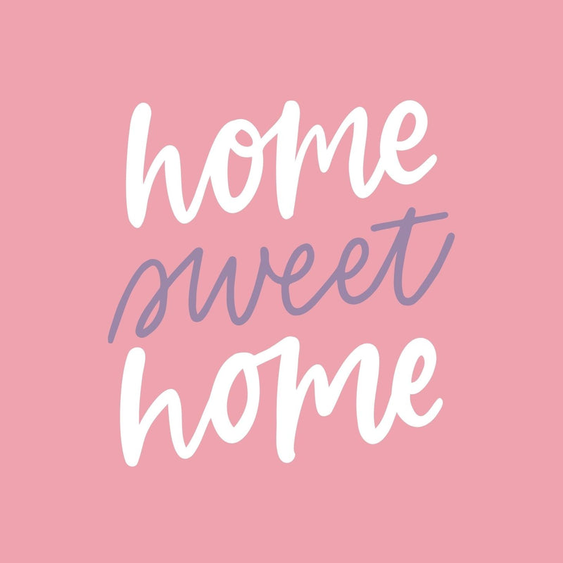 Home Sweet Home Pink Gift Postcard 12cm Square