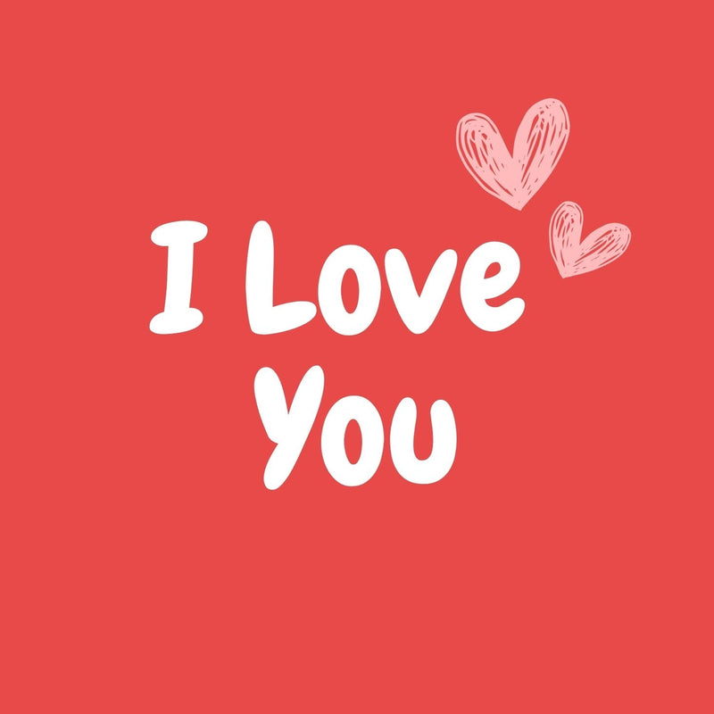 I Love You Red Gift Postcard 12cm Square