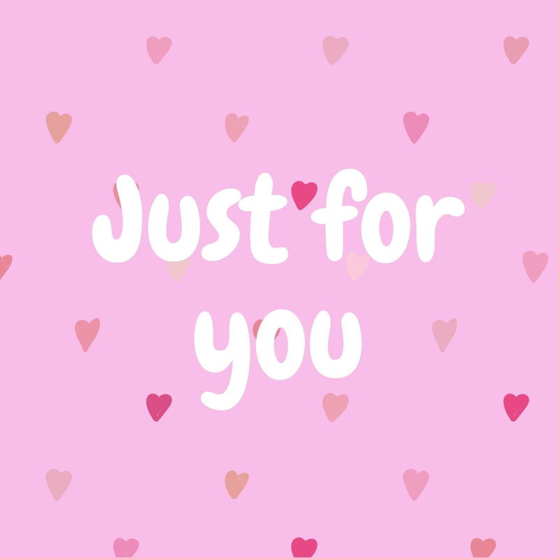 Just For You Pink Gift Postcard 12cm Square