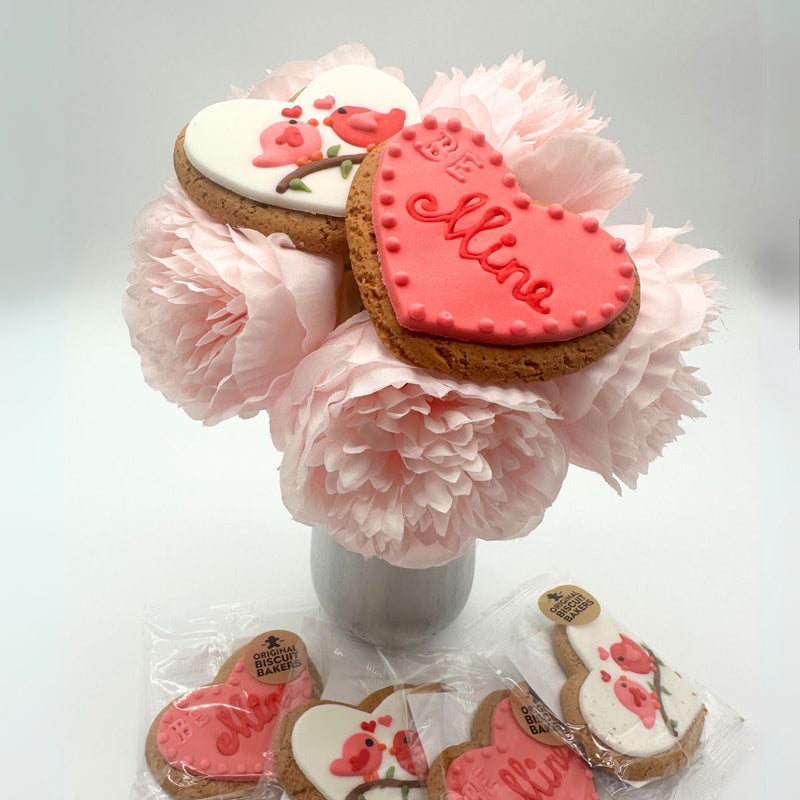 Be Mine Lovebirds - Iced Gingerbread Biscuit Duo