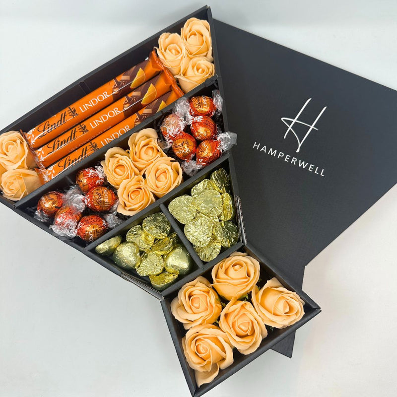 Lindt Lindor Signature Chocolate Bouquet With Peach Roses