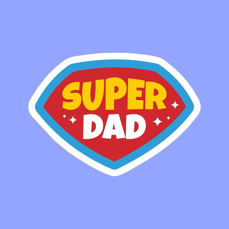 Super Dad Blue Gift Postcard 12cm Square