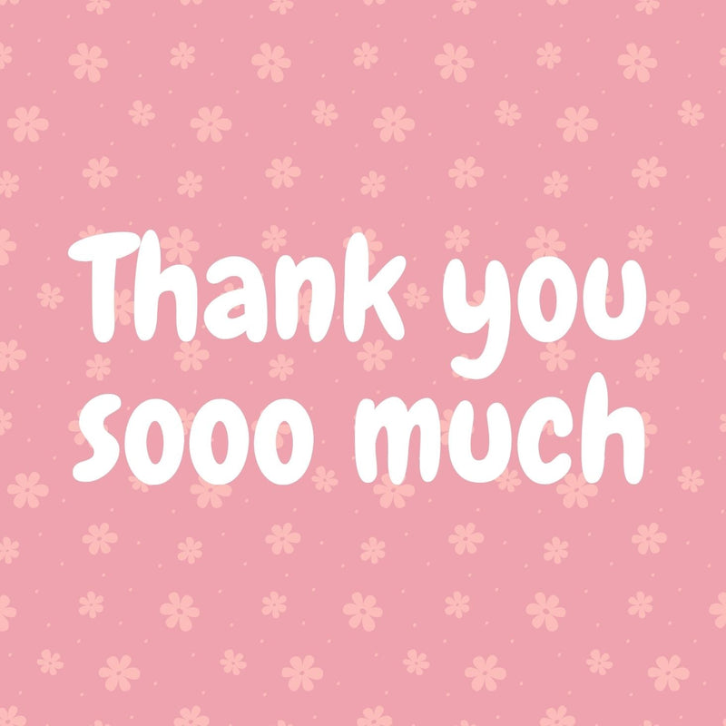 Thank You Sooo Much Pink Gift Postcard 12cm Square