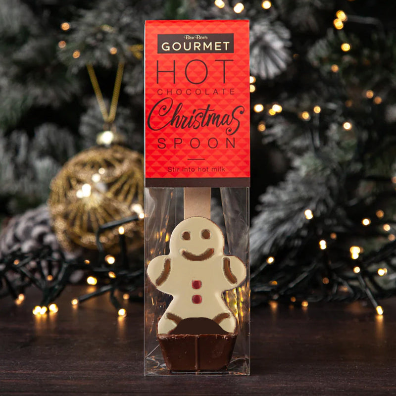 White Chocolate Gingerbread Man Hot Chocolate Spoon