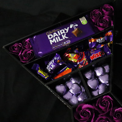 Cadbury Heroes Signature Chocolate Bouquet With Purple Roses