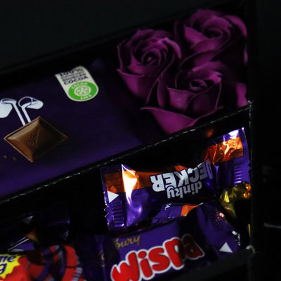 Cadbury Heroes Signature Chocolate Bouquet With Purple Roses