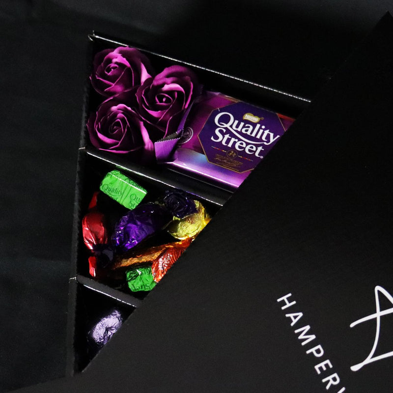 Quality Street Signature Chocolate Bouquet With Purple Roses